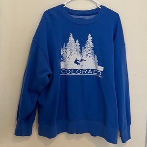 Blue American Eagle Graphic Crewneck Sweatshirt